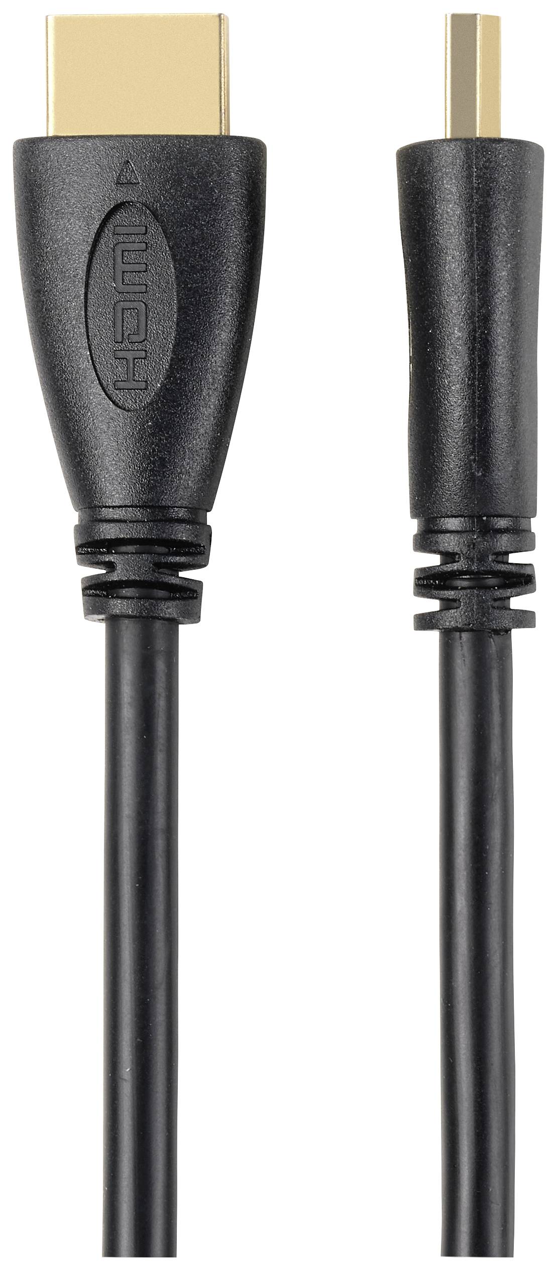 SpeaKa Professional HDMI Anschlusskabel HDMI-A Stecker, HDMI-A Stecker 0.50m Schwarz SP-10133276 4K UHD, Audio Return Channel