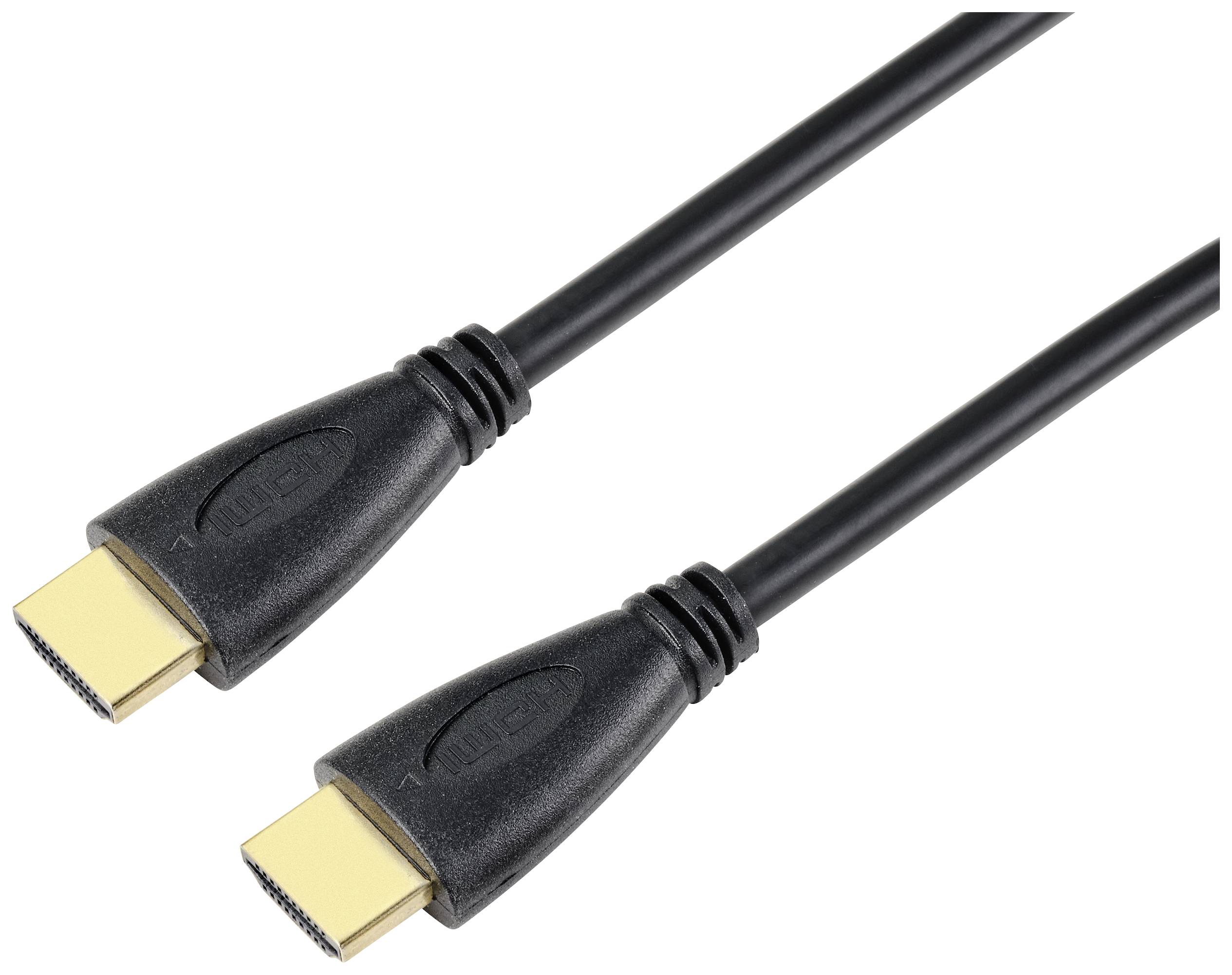 SpeaKa Professional HDMI Anschlusskabel HDMI-A Stecker, HDMI-A Stecker 0.50m Schwarz SP-10133276 4K UHD, Audio Return Channel