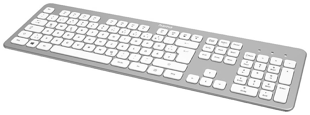 Hama KW-700 Kabellos, Funk Tastatur Deutsch, QWERTZ Silber/Weiß