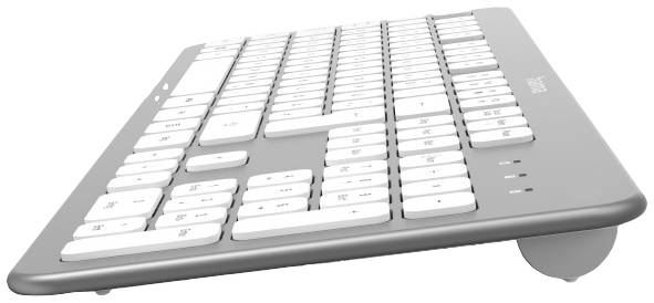 Hama KW-700 Kabellos, Funk Tastatur Deutsch, QWERTZ Silber/Weiß
