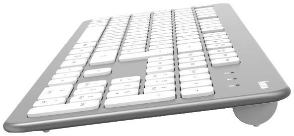 Hama KW-700 Kabellos, Funk Tastatur Deutsch, QWERTZ Silber/Weiß