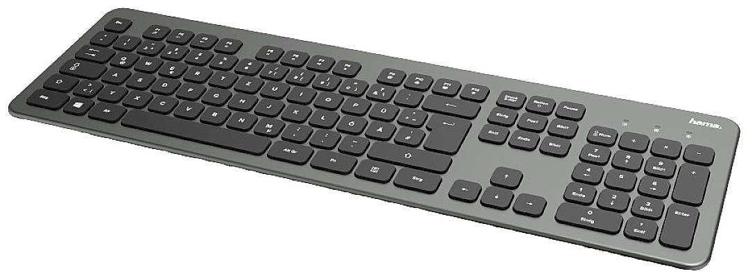 Hama KW-700 Kabellos, Funk Tastatur Deutsch, QWERTZ Anthrazit/Schwarz