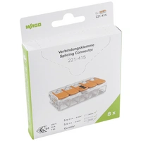 WAGO 221-415/996-008 221 Verbindungsklemme flexibel: 0.14-4 mm² starr: 0.2-4 mm² Polzahl: 5 8 St. Transparent, Orange WAGO 221-415/996-008 221 Verbindungsklemme flexibel: 0.14-4 mm² starr: 0.2-4 mm² Polzahl: 5 8 St. Transparent, Orange