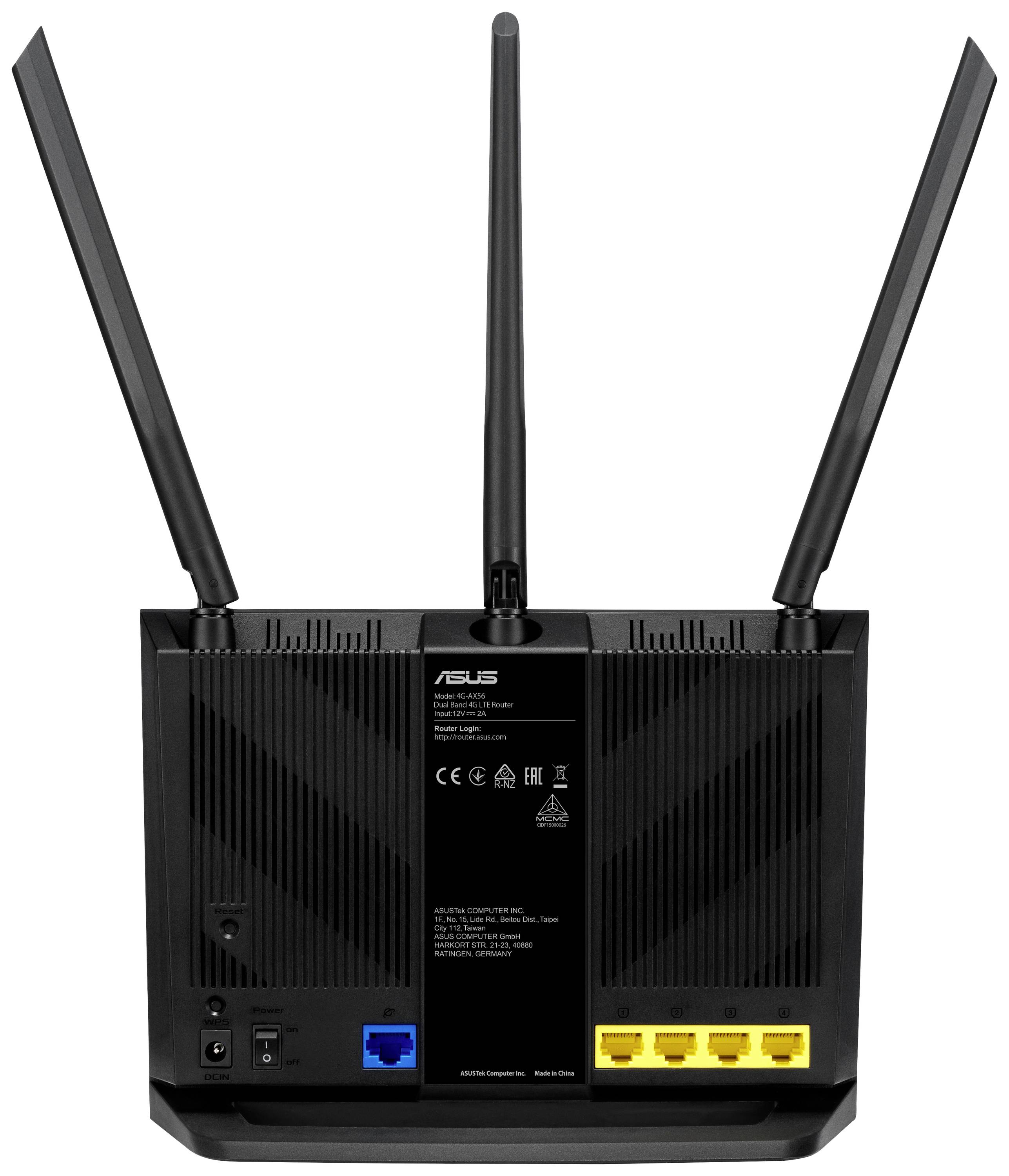 Asus 4G-AX56 AX1800 Cat. 6 Router Integriertes Modem: UMTS, LTE 2.4GHz, 5GHz 1201MBit/s