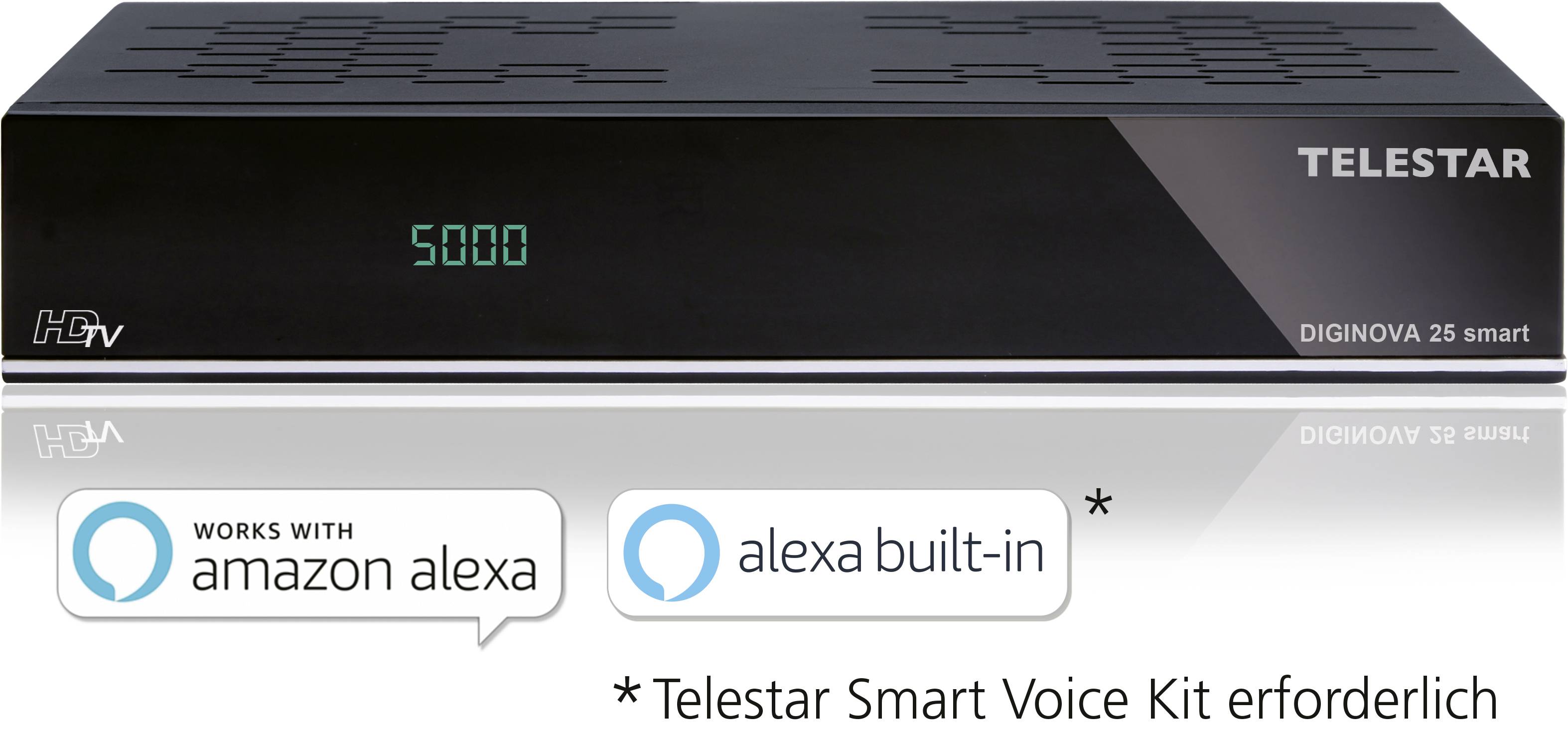 Telestar DIGINOVA 25 smart+SMART VOICE KIT DVB-S & DVB-C Kombo-Receiver Aufnahmefunktion, Ethernet-