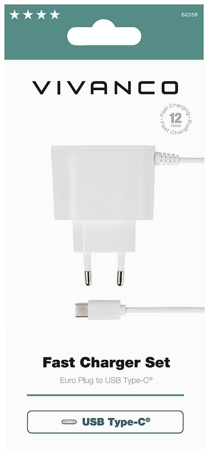 Vivanco TCVVUSBC24AWL USB Ladegerät 12 W USB-C® Weiß Steckdose