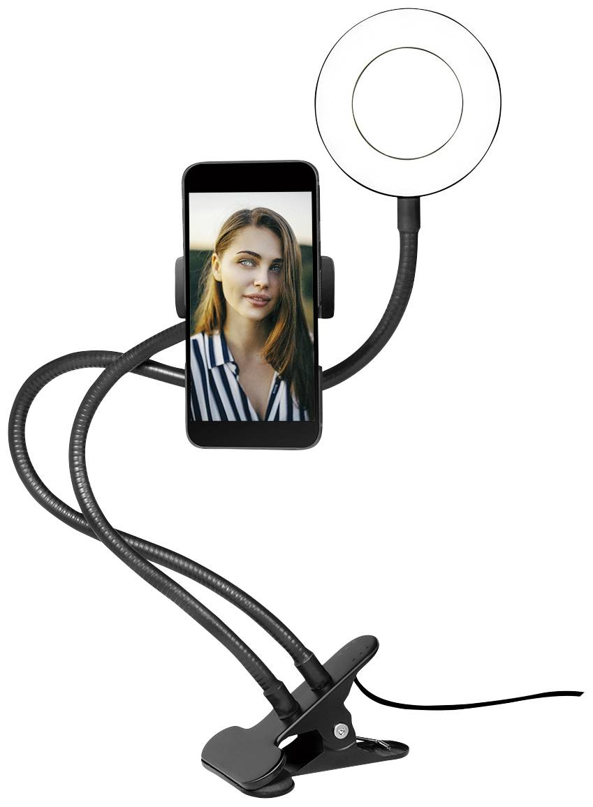 LogiLink Ring Light Ø 8,5cm Lichtstativ EEK E (A - G) inkl. Smartphonehalter