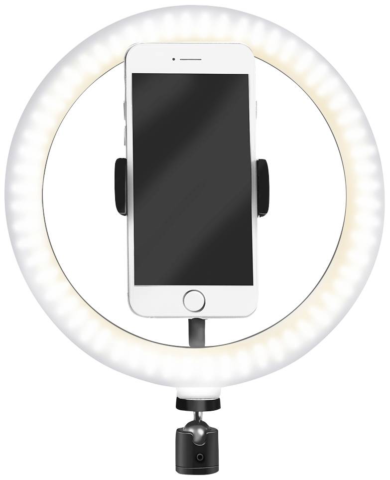 LogiLink Ring Light Ø 20 cm Lichtstativ EEK E (A - G) inkl. Smartphonehalter, Kugelkopf