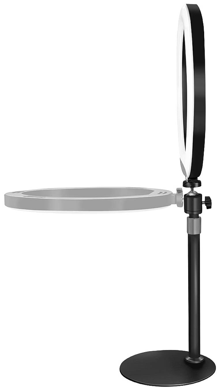 LogiLink Ring Light Ø 25 cm Lichtstativ EEK E (A - G) inkl. Smartphonehalter, Integriertes Stativ, Kugelkopf