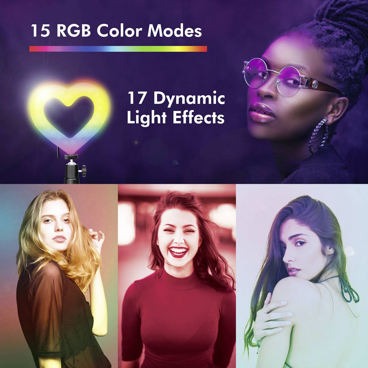 LogiLink Ring Light Heart Lichtstativ EEK E (A - G) Integriertes Stativ, Kugelkopf