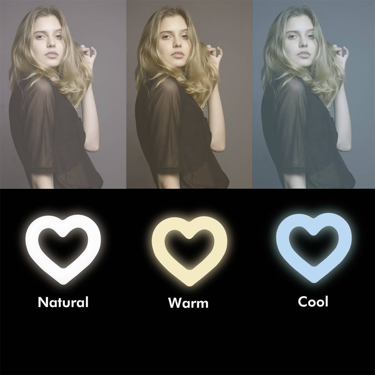 LogiLink Ring Light Heart Lichtstativ EEK E (A - G) Integriertes Stativ, Kugelkopf