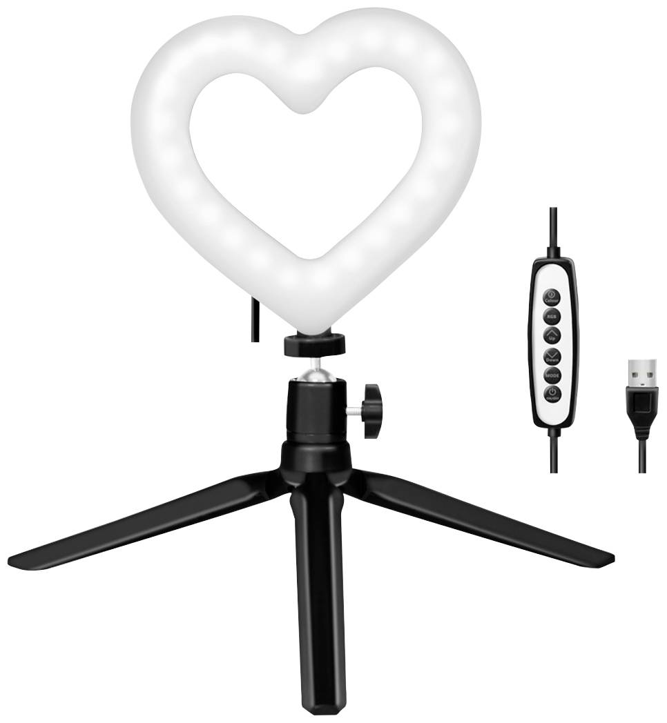 LogiLink Ring Light Heart Lichtstativ EEK E (A - G) Integriertes Stativ, Kugelkopf