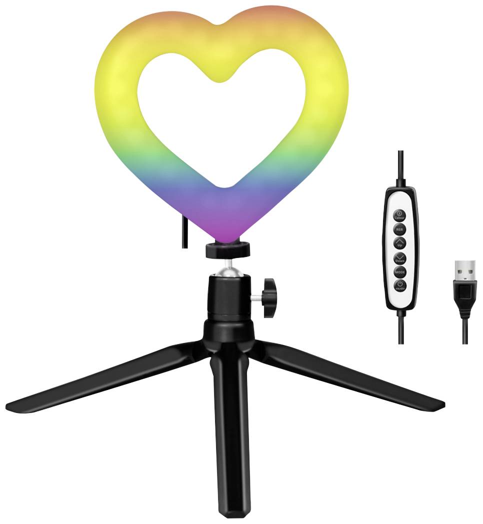 LogiLink Ring Light Heart Lichtstativ EEK E (A - G) Integriertes Stativ, Kugelkopf
