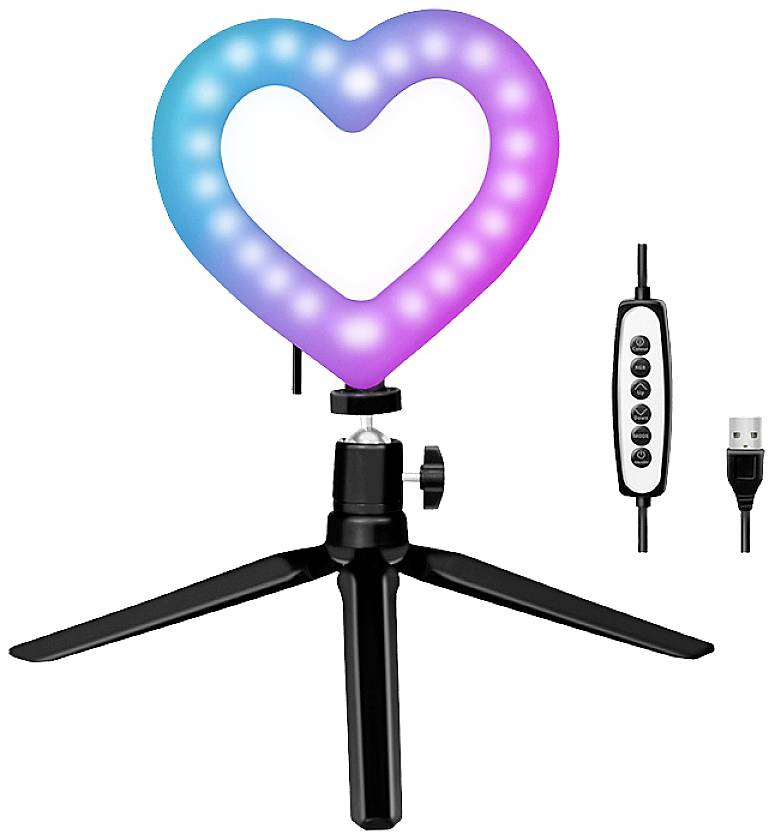 LogiLink Ring Light Heart Lichtstativ EEK E (A - G) Integriertes Stativ, Kugelkopf
