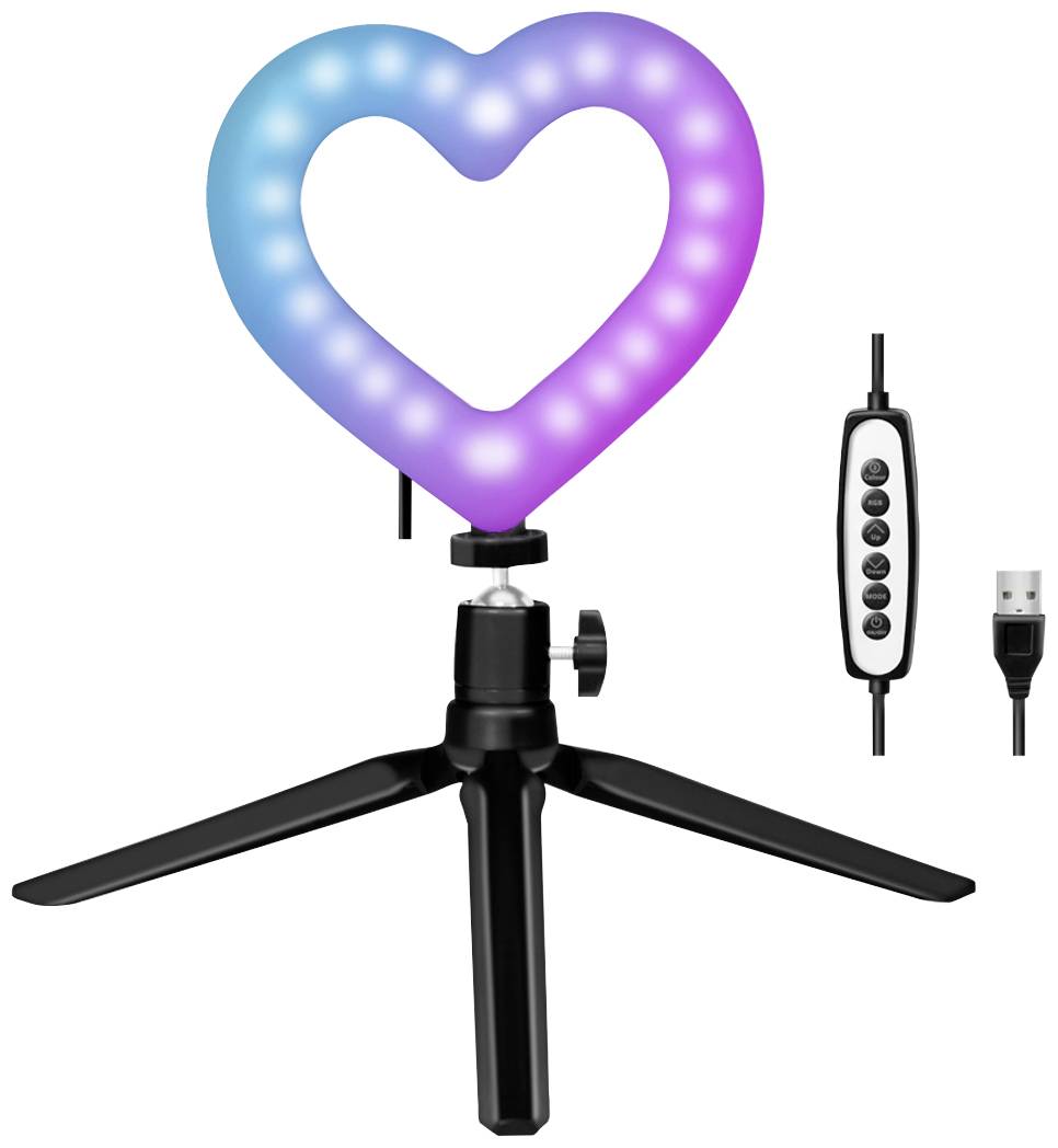 LogiLink Ring Light Heart Lichtstativ EEK E (A - G) Integriertes Stativ, Kugelkopf
