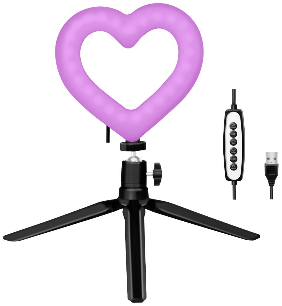 LogiLink Ring Light Heart Lichtstativ EEK E (A - G) Integriertes Stativ, Kugelkopf