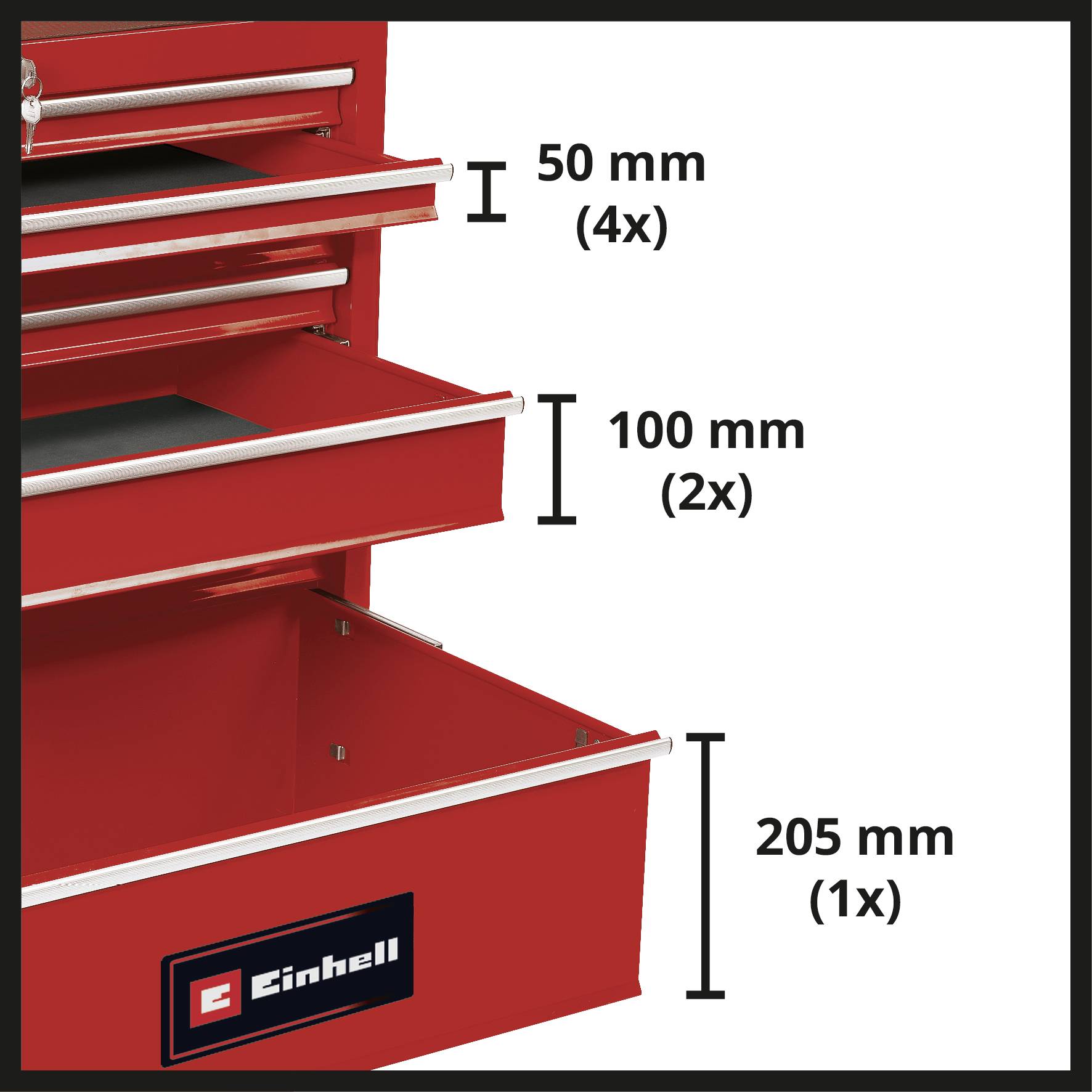 Einhell 4510151 Werkstattwagen Stahl Herstellerfarbe: Rot