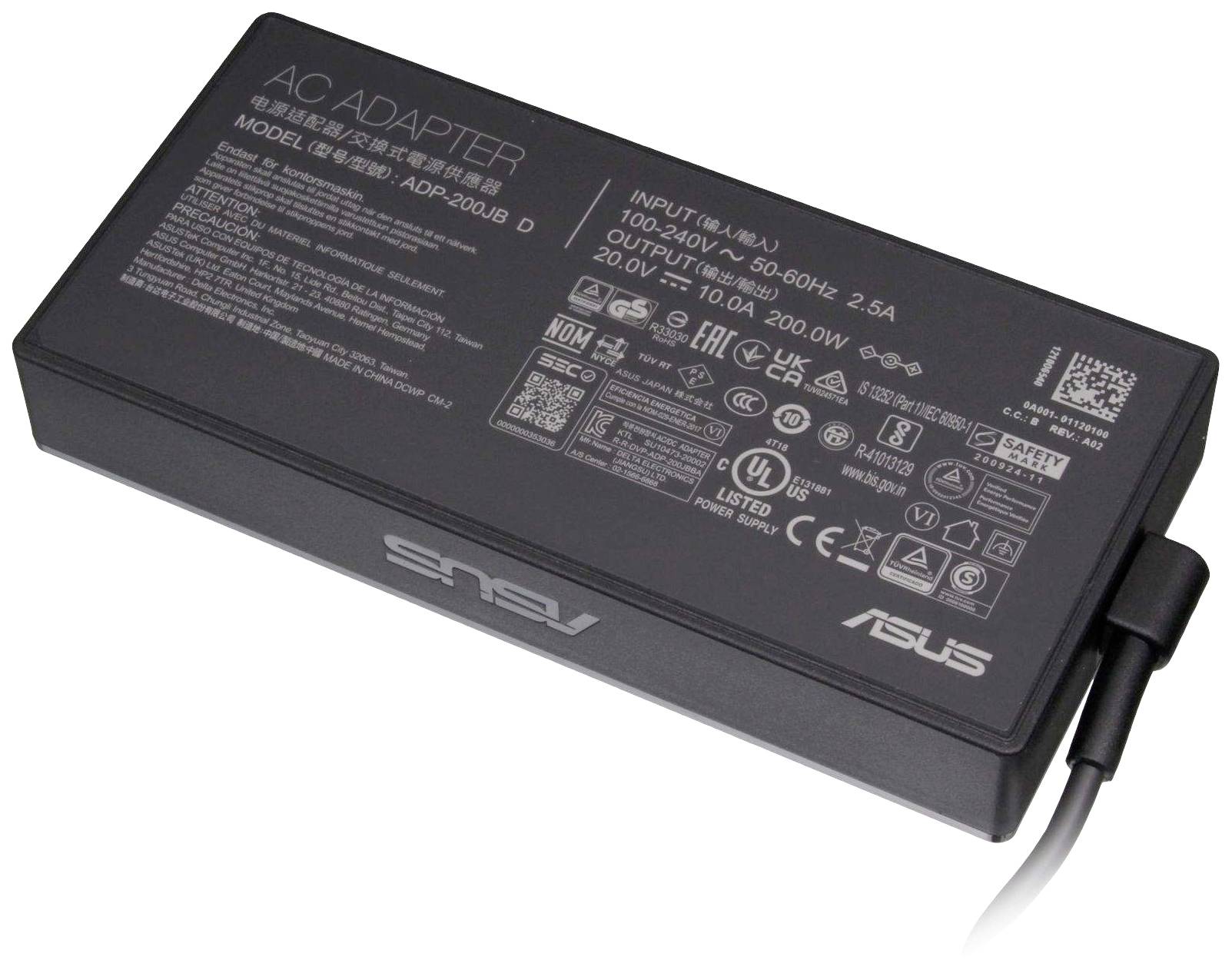 Asus 0A001-01120100, ADP-200JB D Notebook-Netzteil 200 W 20 V 10 A