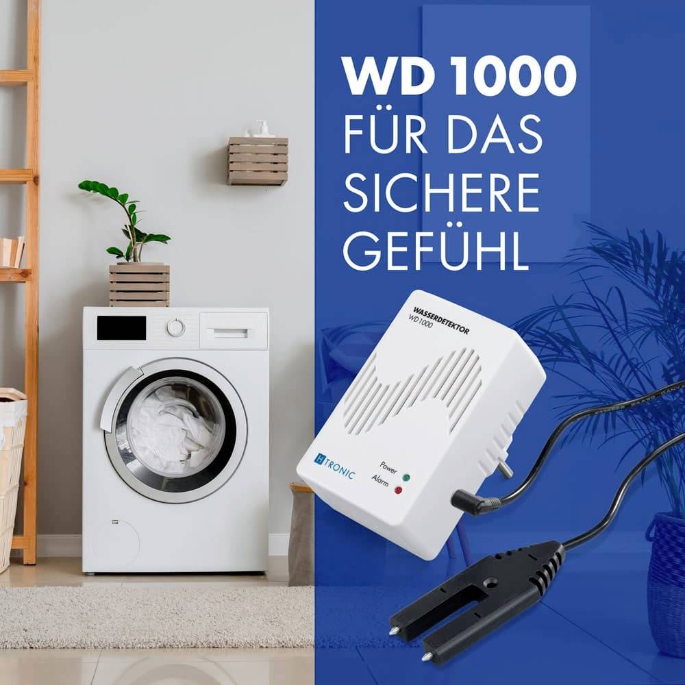 H-Tronic 1114720 WD 1000 Wassermelder mit externem Sensor über Steckdose