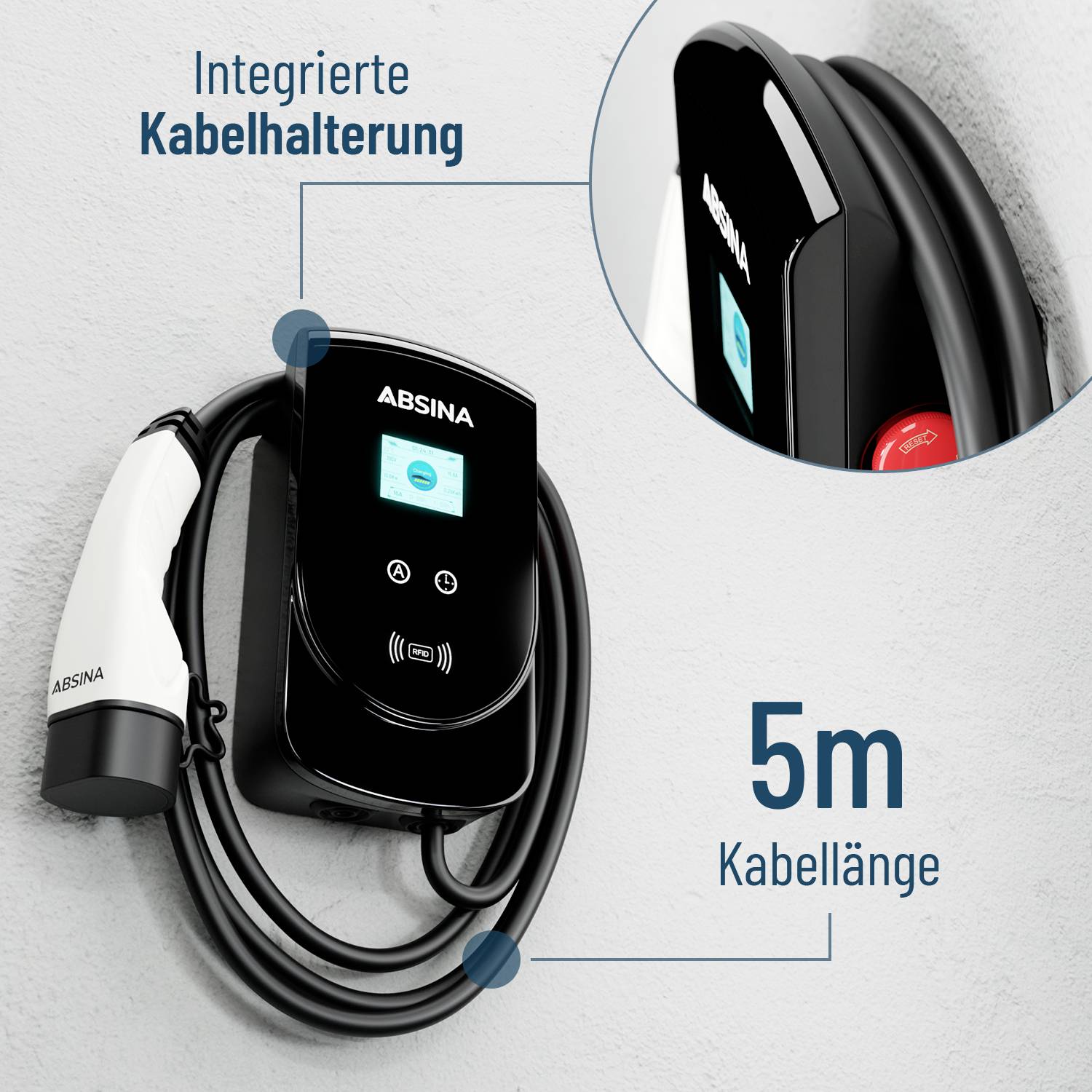 Absina Wallbox Typ 2 Mode 3 16 A 11 kW RFID