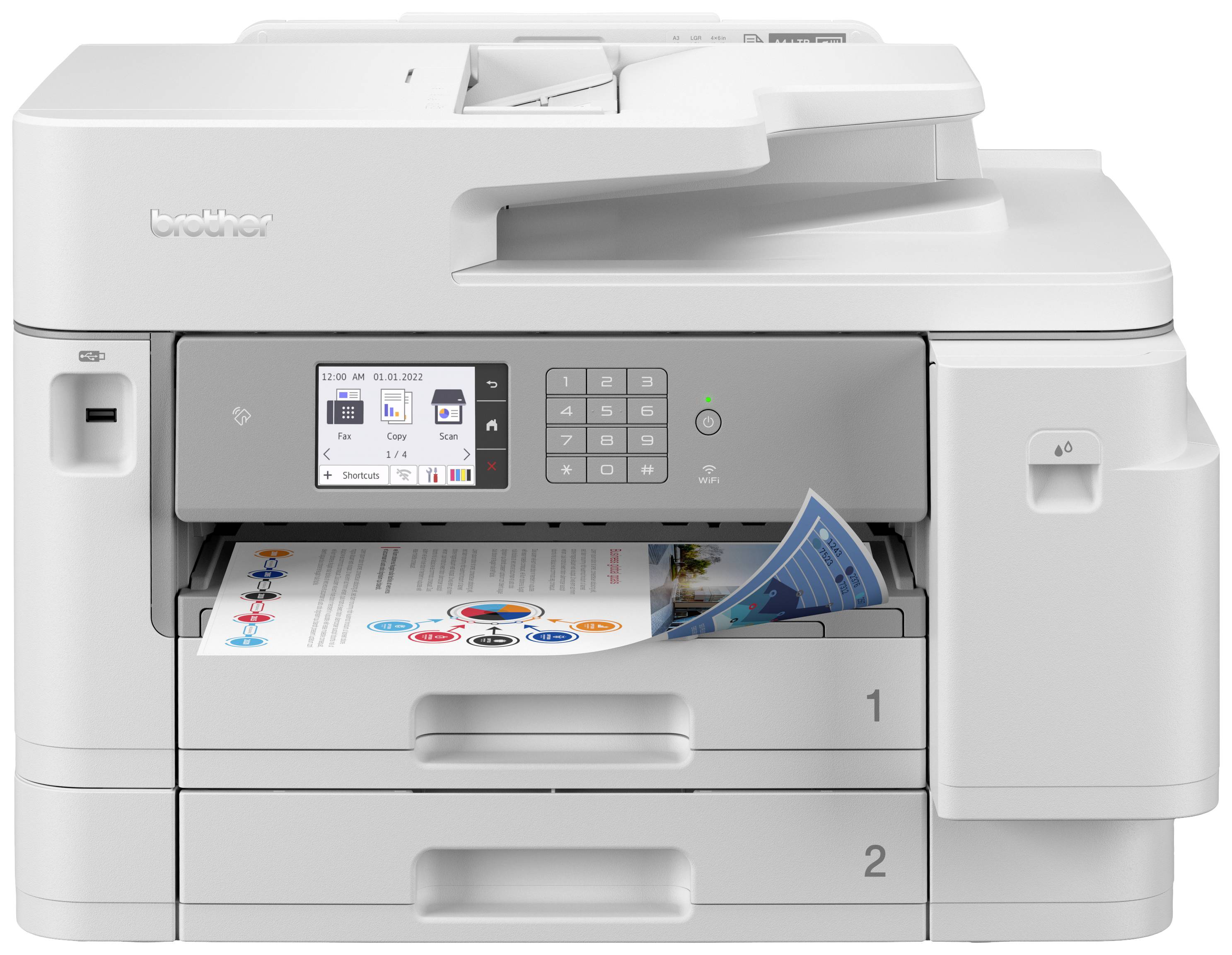 Brother MFC-J5955DW Multifunktionsdrucker Tintenstrahl Farbe A3 Drucker, Scanner, Kopierer, Fax Duplex, LAN, NFC, USB, WLAN, ADF