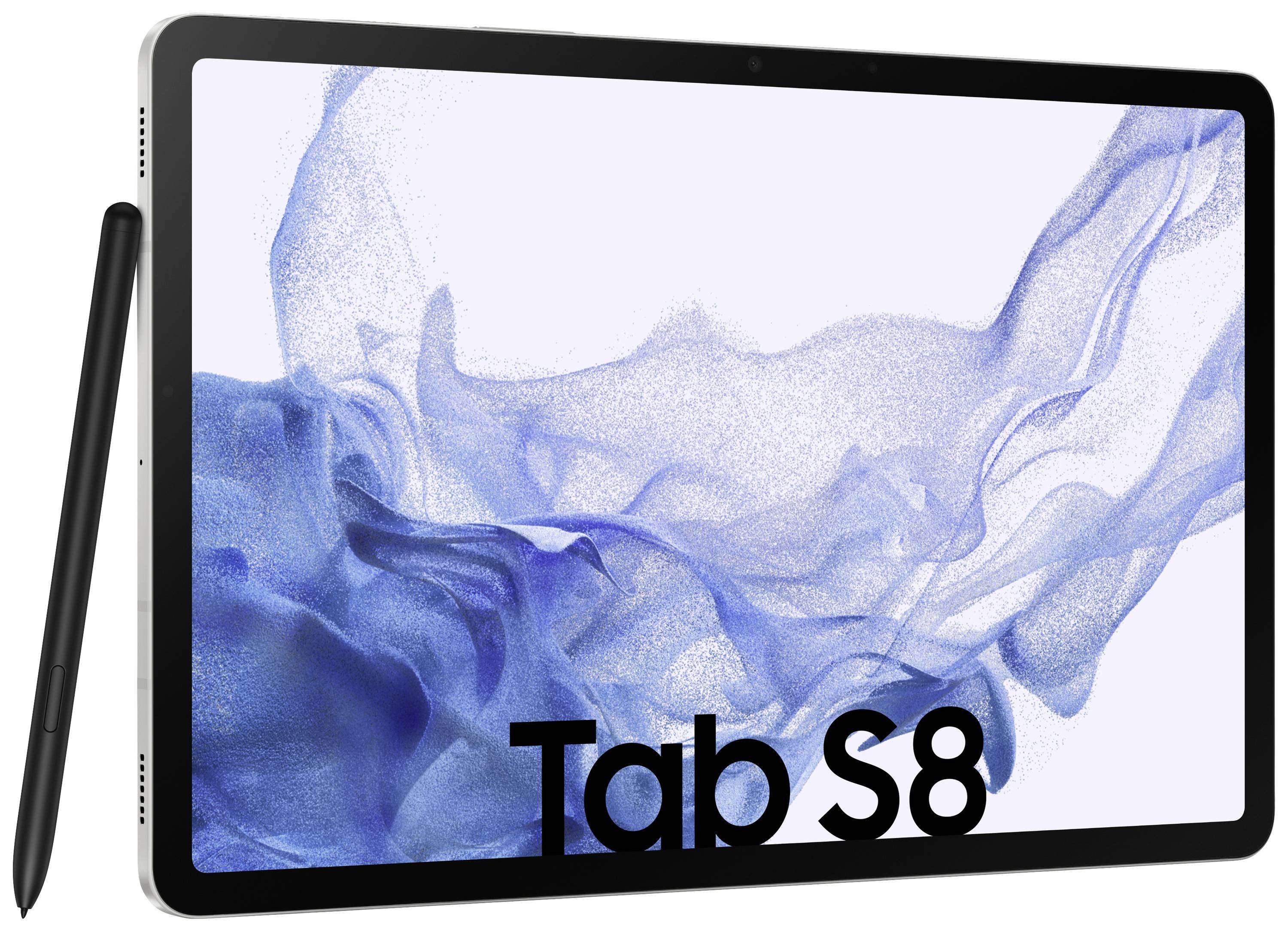 Samsung Galaxy Tab S8 WiFi 128 GB Silber Android-Tablet 27.9 cm (11 Zoll) 3.0 GHz, 2.5 GHz, 1.8 GHz