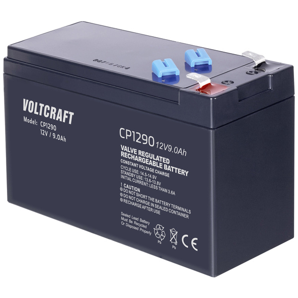 VOLTCRAFT CE12V/9Ah VC-12668685 Bleiakku 12V 9Ah Blei-Vlies (AGM) (B x H x T) 151 x 100 x 65mm Flachstecker 6.35mm Wartungsfrei