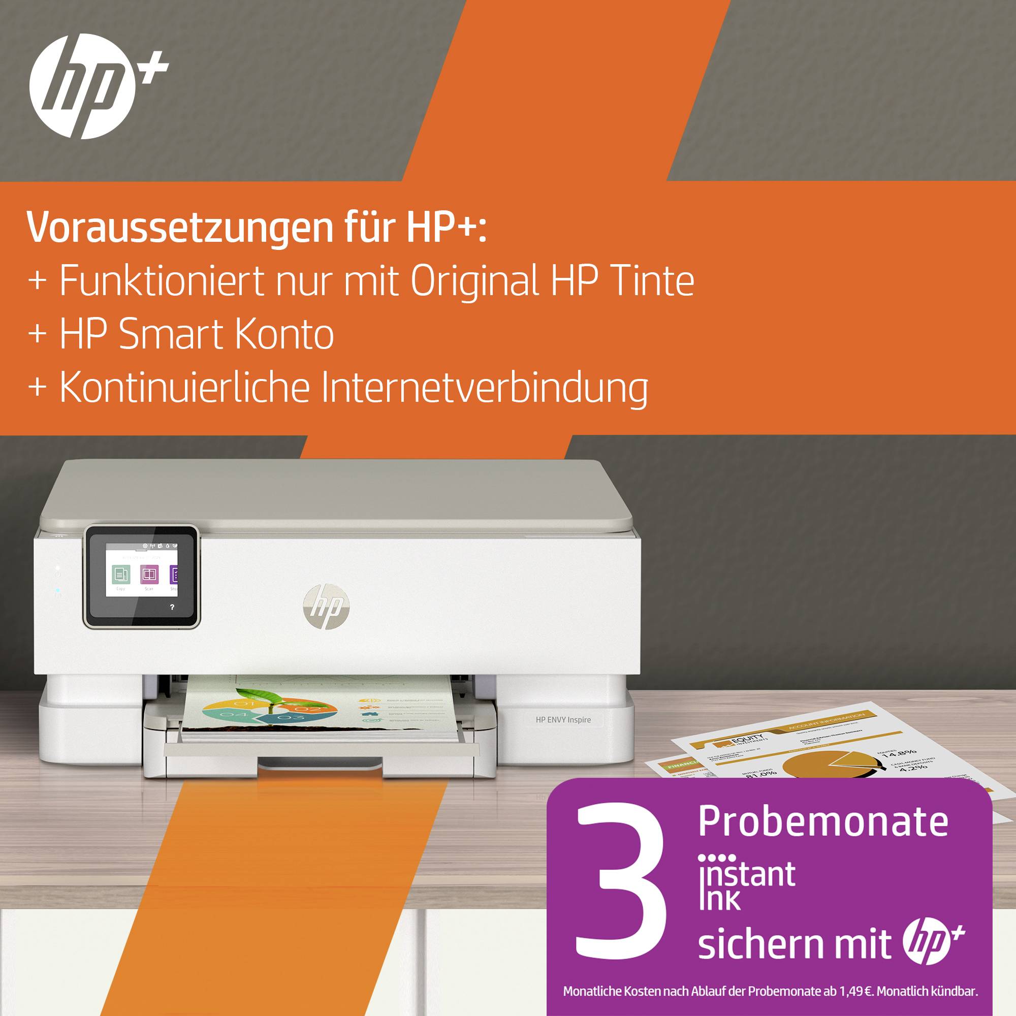 HP ENVY Inspire 7220e All-in-One HP+ Multifunktionsdrucker A4 Drucker, Scanner, Kopierer HP Instant Ink, Duplex, WLAN