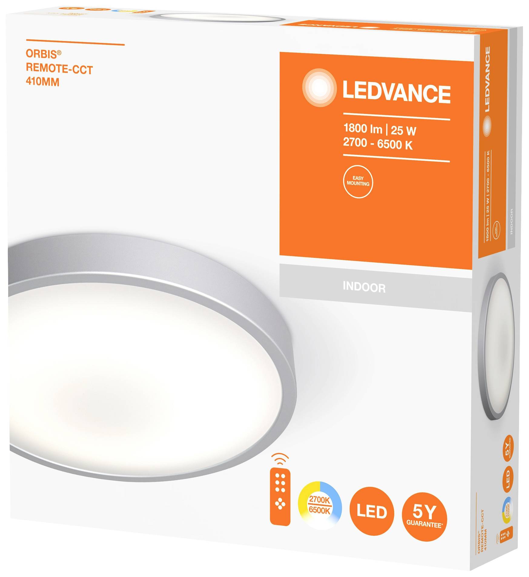 LEDVANCE 4058075651777 Orbis CTT LED-Deckenleuchte 25 W Weiß