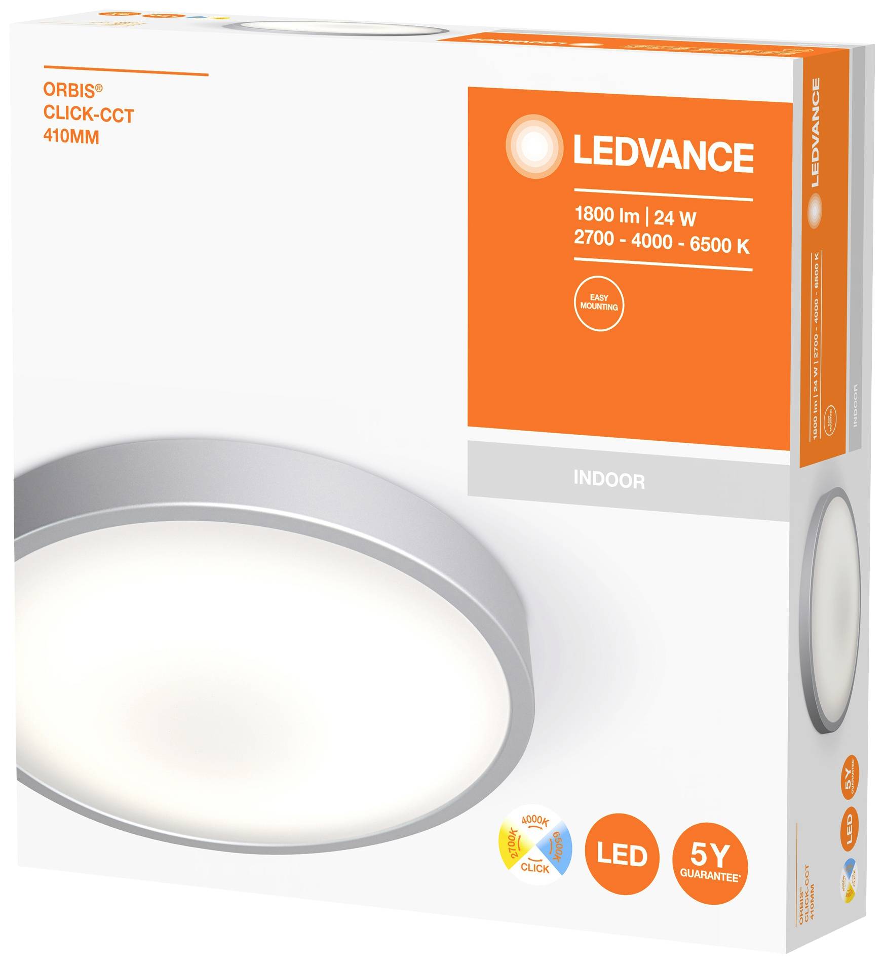 LEDVANCE 4058075651753 Orbis CTT LED-Deckenleuchte 24W Weiß