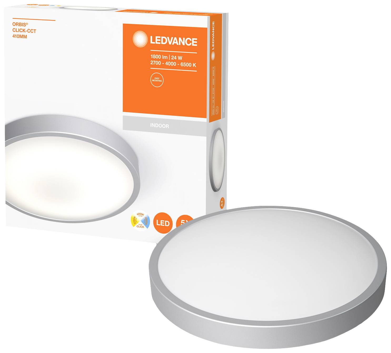 LEDVANCE 4058075651753 Orbis CTT LED-Deckenleuchte 24W Weiß