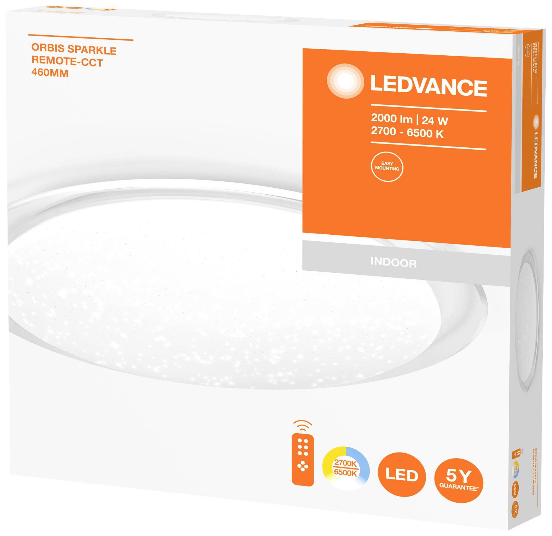 LEDVANCE 4058075633179 Orbis Sparkle LED-Deckenleuchte 28W Weiß