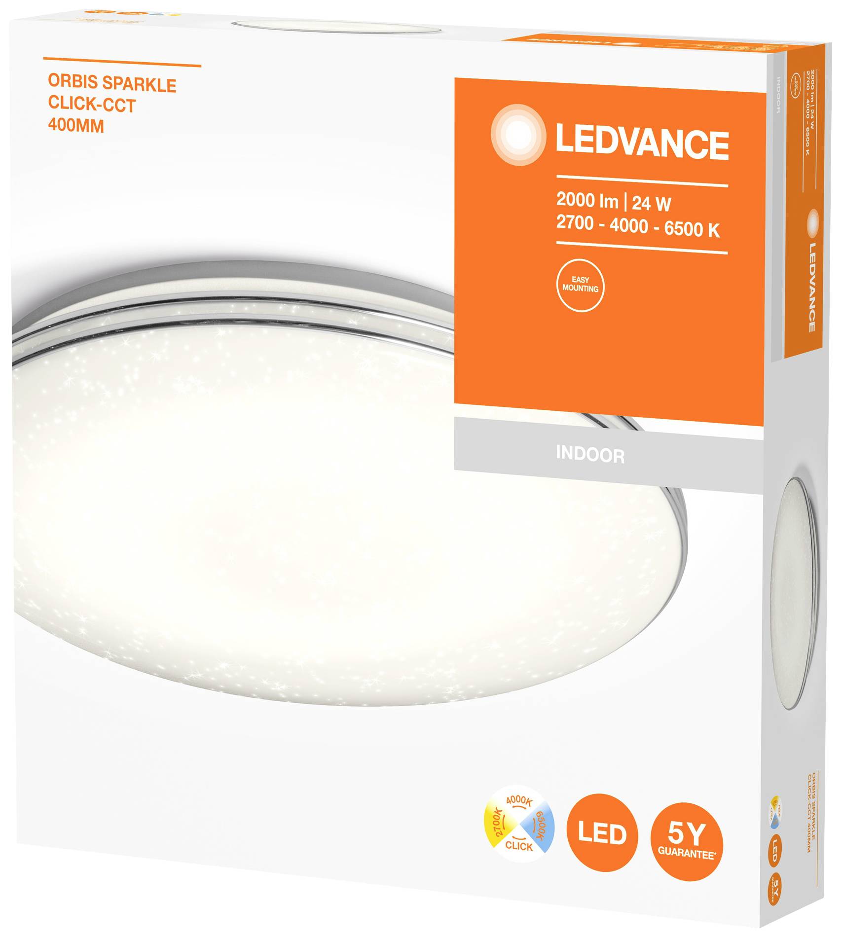 LEDVANCE 4058075633131 Orbis Sparkle LED-Deckenleuchte 24 W Weiß