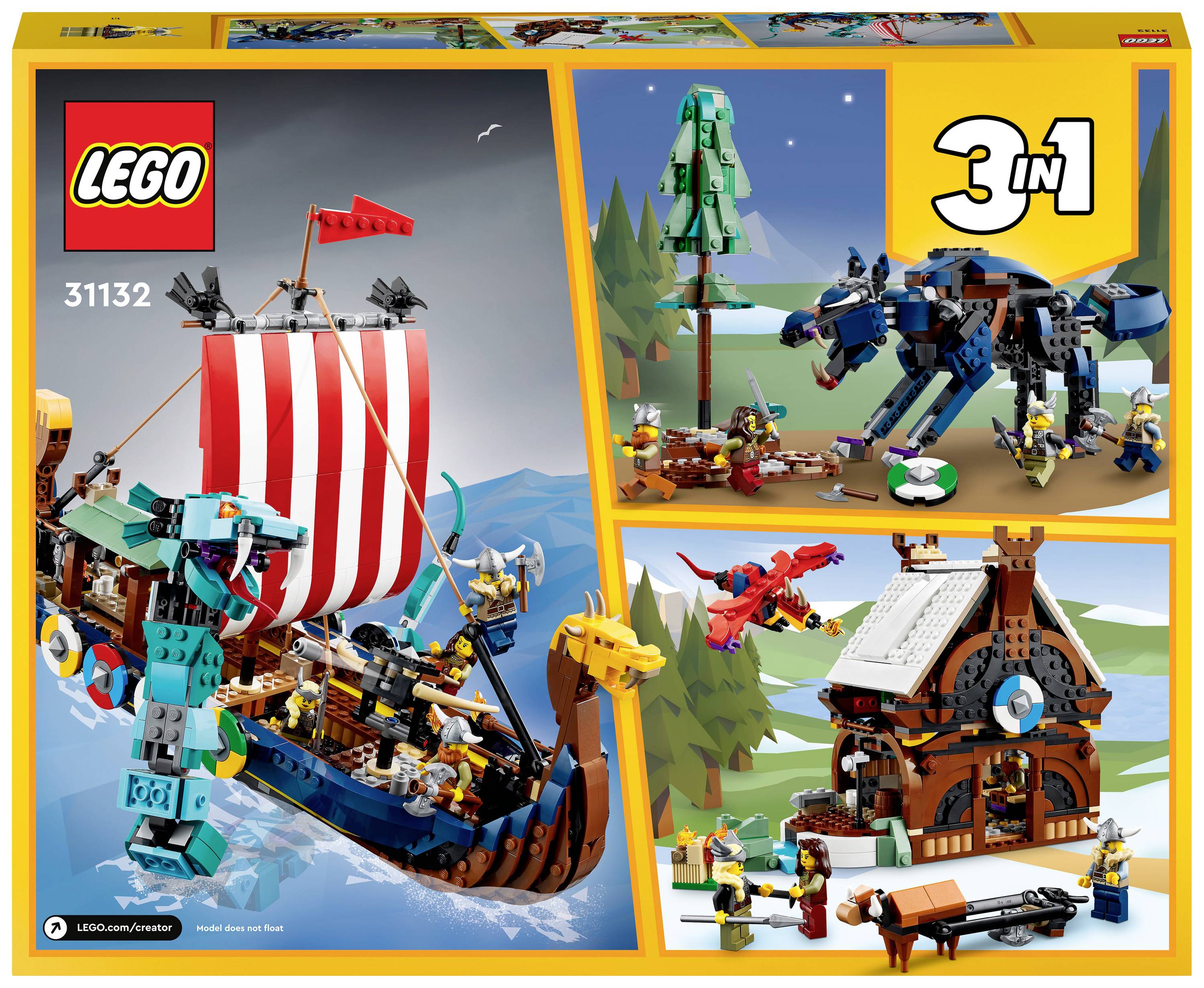 31132 LEGO® CREATOR Wikingerschiff mit Midgardschlange