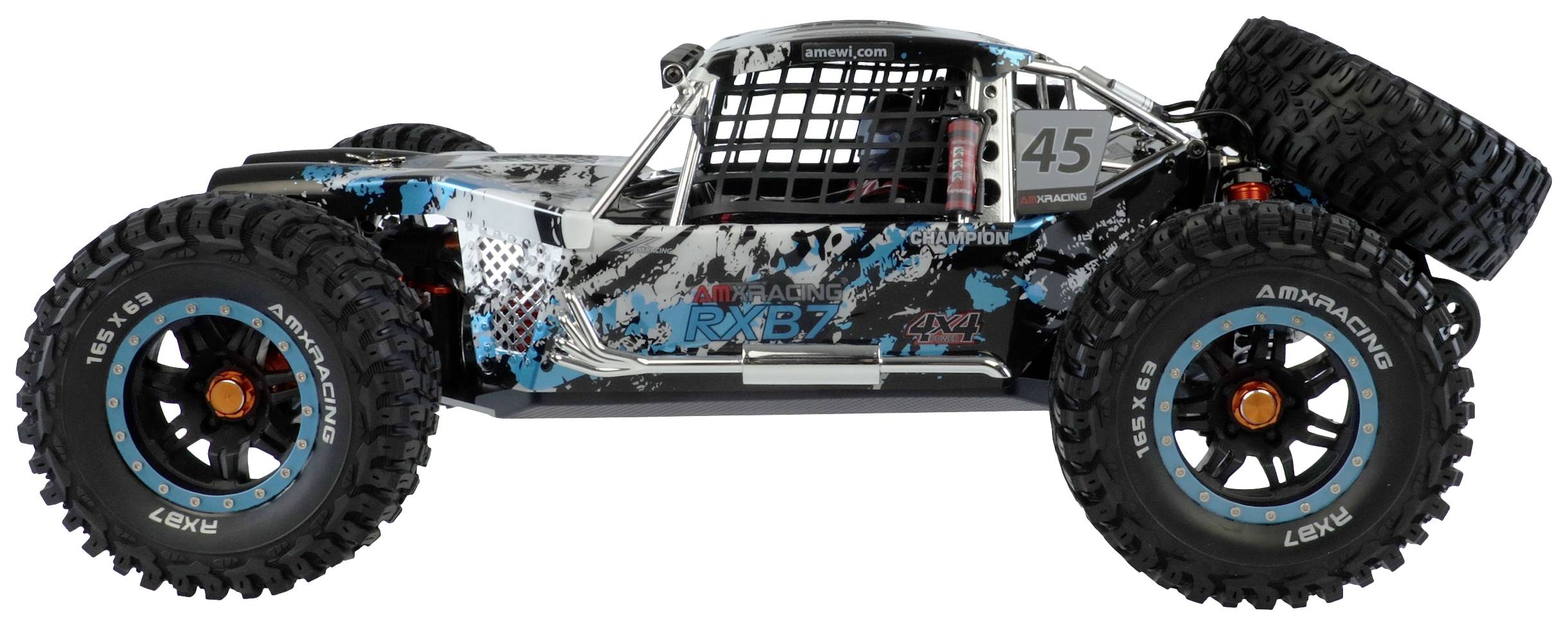 Amewi AMXRacing RXB7 Blau Brushless 1:7 RC Modellauto Elektro Buggy Allradantrieb (4WD) RtR 2,4 GHz Inkl. Akku und Ladegerät