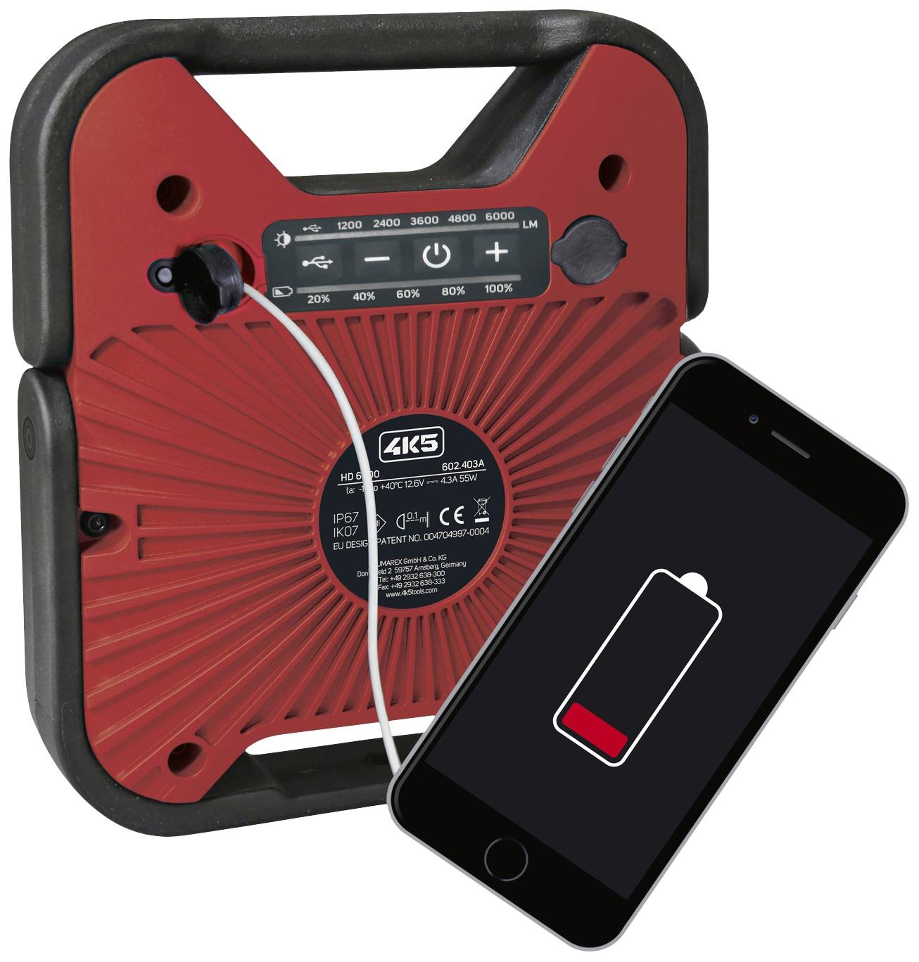 4K5 Tools HD 6000 HeavyDuty Light Baustrahler 6000 lm 602.403A