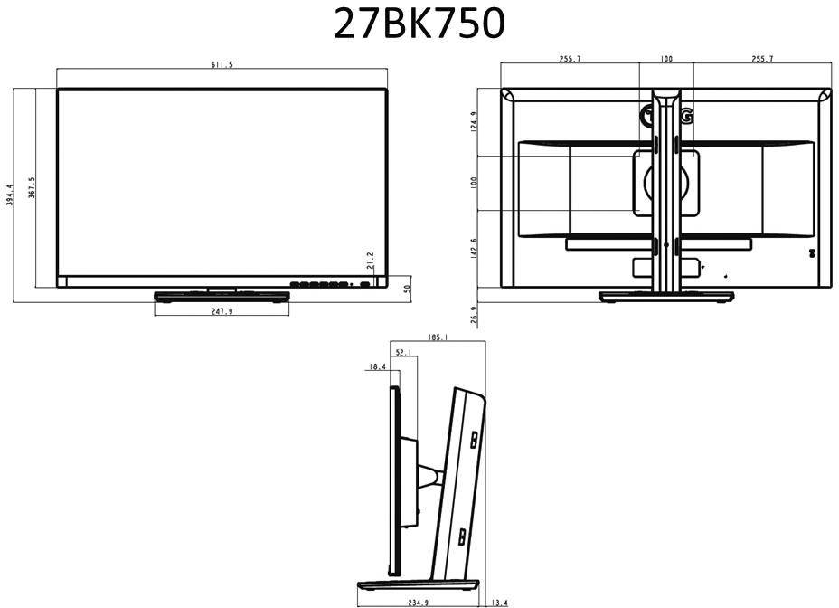 LG Electronics 27BN650Y-B LED-Monitor 68.6cm (27 Zoll) EEK F (A - G) 1920 x 1080 Pixel Full HD 5 ms DVI, HDMI®, DisplayPort, USB