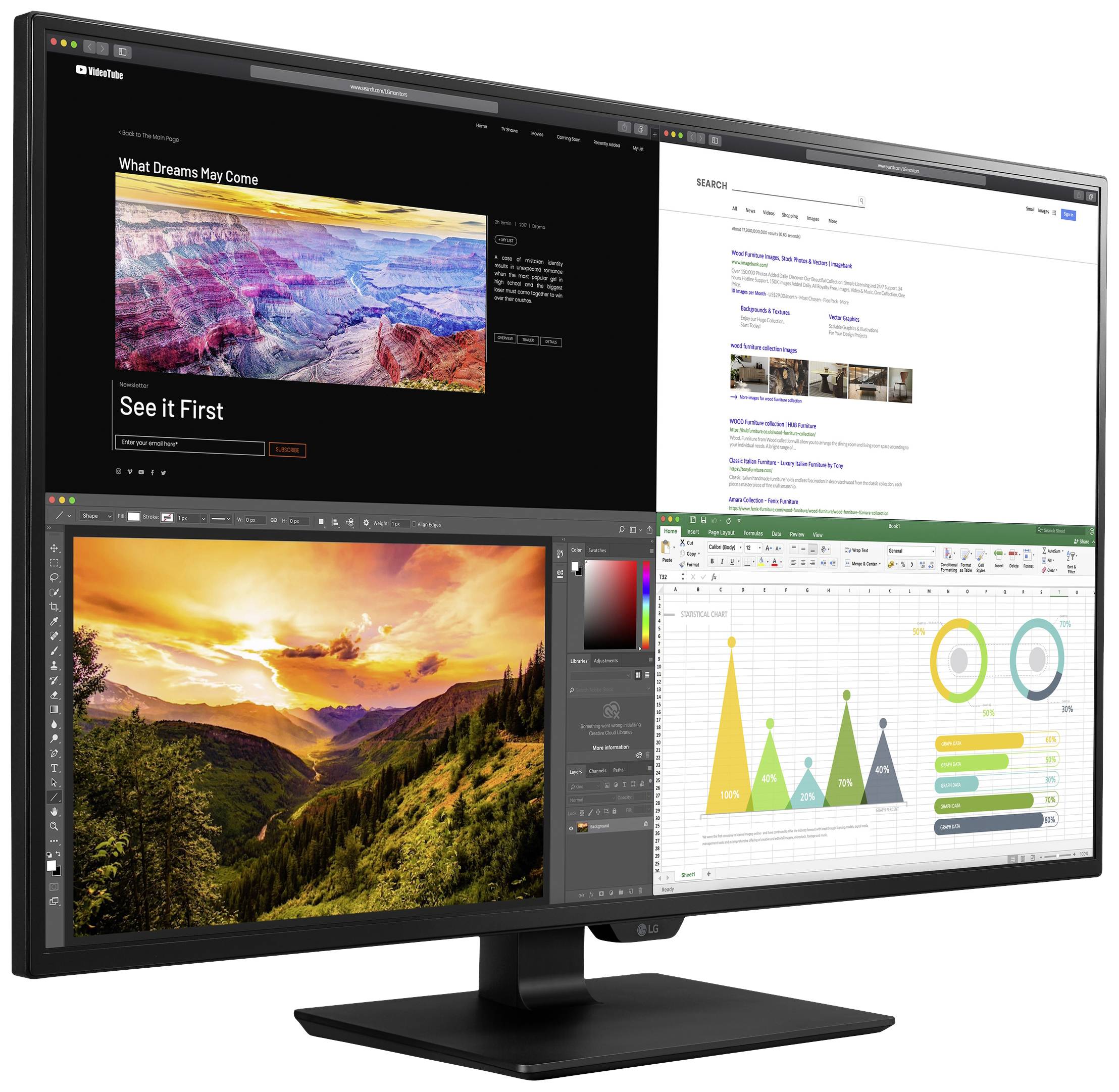 LG Electronics 43BN70U-B LED-Monitor EEK G (A - G) 108cm (42.51 Zoll) 3840 x 2160 Pixel 16:9 8 ms HDMI®, DisplayPort, USB-C®, USB