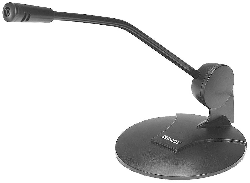 LINDY Stand Sprach-Mikrofon Übertragungsart (Details):Kabelgebunden inkl. Kabel, Standfuß Mikrofon (3.5 mm Klinke) Kabelgebunden