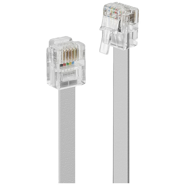 LINDY ISDN Anschlusskabel [1x RJ12-Stecker 6p6c - 1x RJ12-Stecker 6p6c] 5m Grau