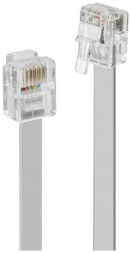 LINDY RNIS Câble de raccordement [1x RJ12 mâle 6P6C - 1x RJ12 mâle 6P6C] 2 m gris