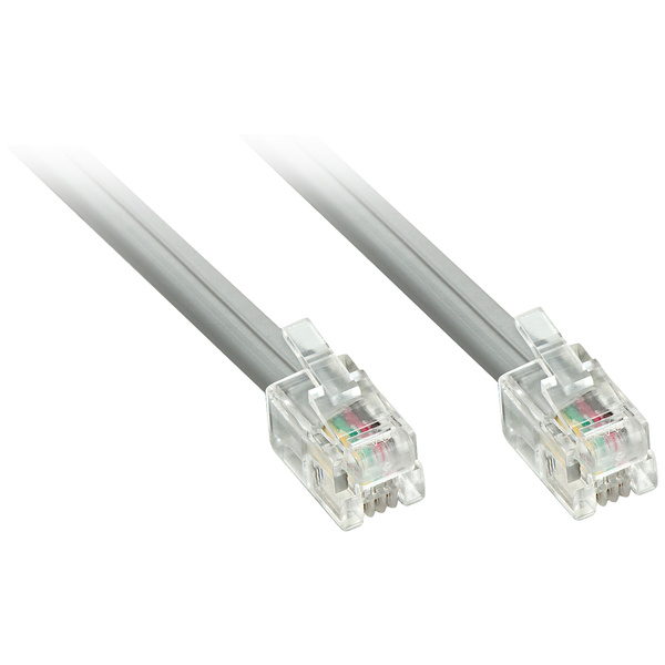 LINDY ISDN Anschlusskabel [1x RJ10-Stecker 4p4c - 1x RJ10-Stecker 4p4c] 10 m Grau