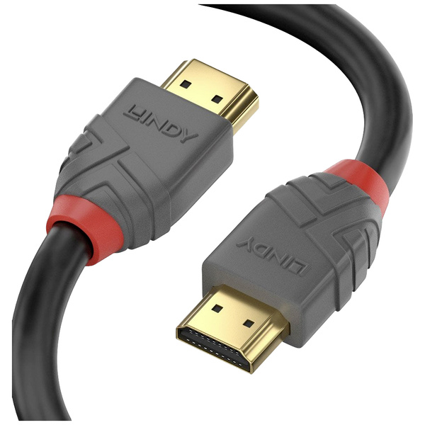 LINDY Anschlusskabel HDMI-A Stecker, HDMI-A Stecker 15.00 m Schwarz, Grau 36968 HDMI-Kabel