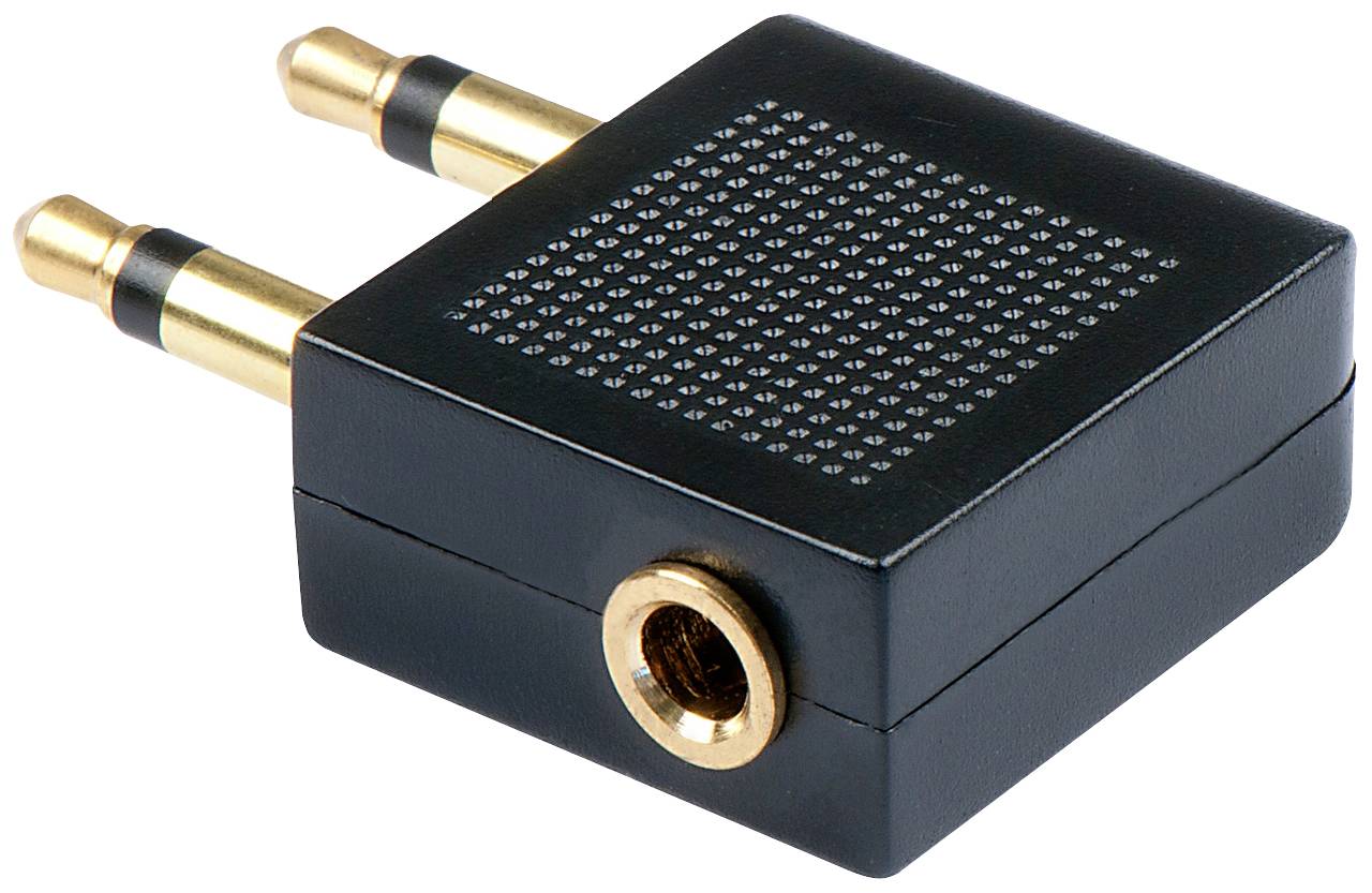 LINDY 35626 Klinke Audio Adapter [2x Klinkenstecker 3.5 mm - 1x Klinkenbuchse 3.5 mm] Schwarz