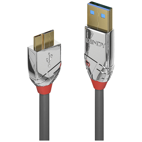 LINDY USB-Kabel USB 3.2 Gen1 (USB 3.0 / USB 3.1 Gen1) USB-A Stecker, USB-Micro-B 3.0 Stecker 3.00 m