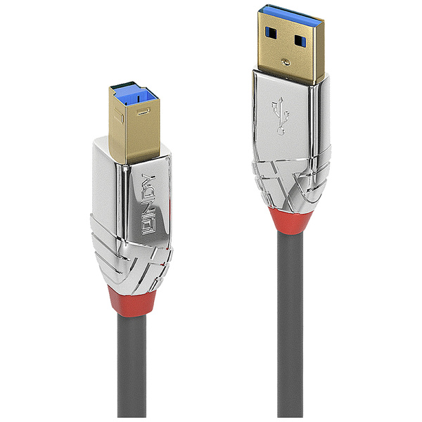 LINDY USB-Kabel USB 3.2 Gen1 (USB 3.0 / USB 3.1 Gen1) USB-A Stecker, USB-B Stecker 5.00m Grau 36664