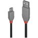 LINDY USB-Kabel USB 2.0 USB-A Stecker, USB-Micro-B Stecker 3.00 m Schwarz, Grau 36734