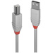 LINDY USB-Kabel USB 2.0 USB-A Stecker, USB-B Stecker 2.00 m Grau 36683