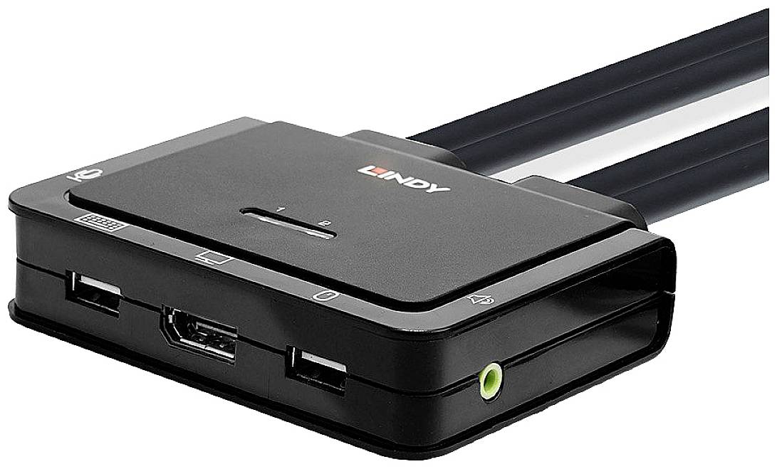 LINDY KVM-Umschalter DisplayPort® Maus, Tastatur 3840 x 2160 Pixel