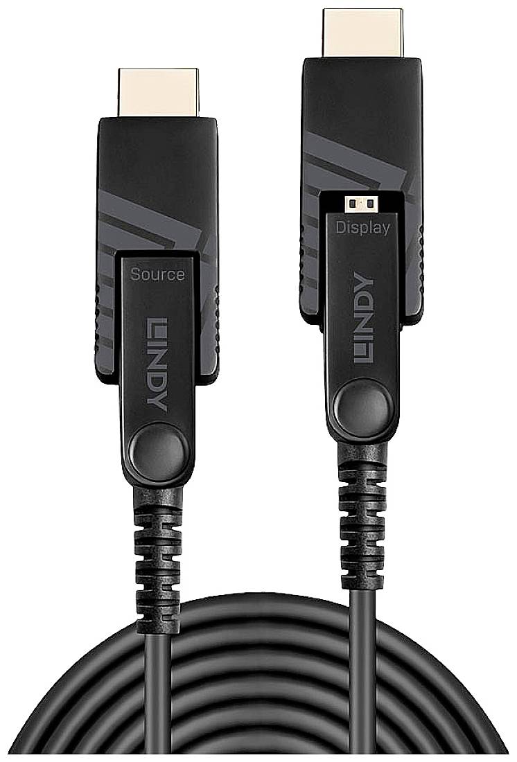 LINDY Anschlusskabel HDMI-Micro-D Stecker, HDMI-Micro-D Stecker 50.00m Schwarz 38324 4K UHD HDMI-Kabel